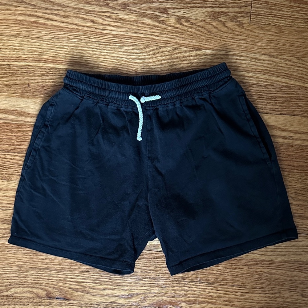Black Casual Shorts with Drawstring